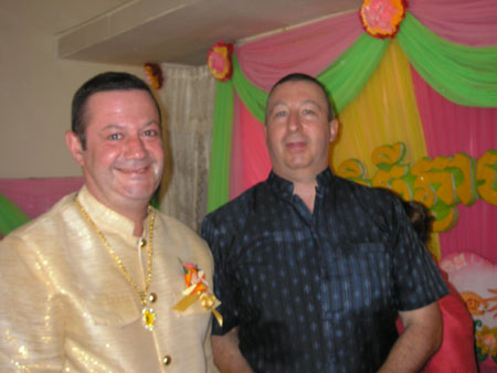 Simon and stanf-in Father pose for one more picture